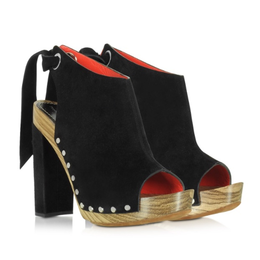 Proenza Schouler Black Suede Platform Heels Size 39 - Picture 2 of 8